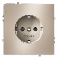 Изображение Розетка встраиваемая VOLTUM S70 Metal заземлением и защитными шторками 16А (платина)